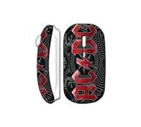 Souris sans fil - ACDC - Blanc avec logo rouge - Clé USB Wi-Fi incluse - Compatible Mac et PC