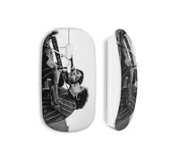 Souris sans fil - MANIACASE - Joan Baez Bob Dylan - Clé USB WiFi incluse - Compatible Mac et PC - Blanc
