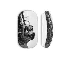 Souris sans fil - MANIACASE - Joan Baez Bob Dylan - Clé USB WiFi incluse - Compatible Mac et PC - Blanc