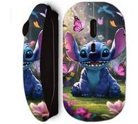 Souris sans Fil - - Stitch dessin animé noir