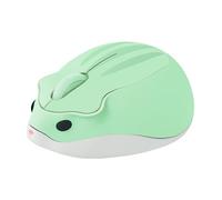 Souris sans fil mignonne en forme de hamster - Portable - 2,4 GHz - 1200 DPI - Avec récepteur USB - Compact et silencieux - Pour ordinateur portable, PC, Mac - Cadeau pour enfants - Vert