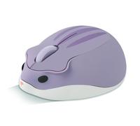 Souris sans fil mignonne en forme de hamster - Portable - 2,4 GHz - 1200 DPI - Avec récepteur USB - Compact et silencieux - Pour ordinateur portable, PC, Mac - Cadeau pour enfants - Violet