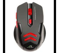 Souris sans fil optique Tracer Airman 2400 DPI, 6 boutons programmables, molette de défilement, interface RF sans fil USB Type-A, Noir/Rouge, TRAMYS44241