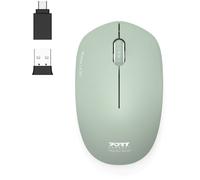 Port Connect Souris sans Fil pc Wireless 2.4 ghz Collection 2 pour Ordinateur - capteur Optique 1600 dpi - 3 Boutons - Compact. ambidextre & silencieuse Olive Vert