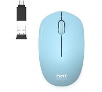 Port Designs Souris sans fil Port Connect – ultra-compacte ambidextre, dongle USB-C & USB-A – Azur