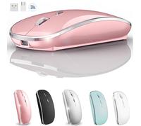 Souris sans fil pour MacBook Pro, MacBook Air, Mac, iMac, ordinateur de bureau, Chromebook Win7/8/10, ordinateur portable HP Dell (Or rose)