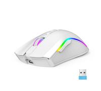 Souris Sans Fil RGB 4800DPI Rechargeable 7 Boutons 10m Compatibilité Universelle Blanc YONIS