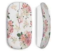 Souris sans Fil - Vintage - Rose - Clé USB wifi - Compatible Mac et PC - Ergonomique