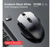 souris sans fil silencieuse jeu de bureau double mode charge souris Bluetooth-2.4G charge souris de jeu ordinateur portable bureau universel Charging Black 2