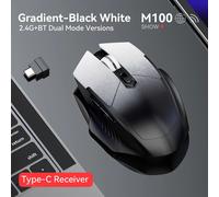 souris sans fil silencieuse jeu de bureau double mode charge souris Bluetooth-2.4G charge souris de jeu ordinateur portable bureau universel Dual-mode Black 2