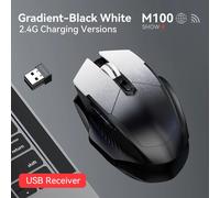 souris sans fil silencieuse jeu de bureau double mode charge souris Bluetooth-2.4G charge souris de jeu ordinateur portable bureau universel Charging Black