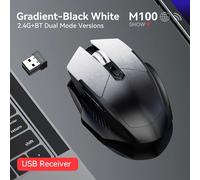souris sans fil silencieuse jeu de bureau double mode charge souris Bluetooth-2.4G charge souris de jeu ordinateur portable bureau universel Dual-mode Black
