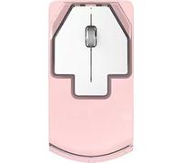 Souris sans fil, silencieuse, rechargeable, connexion sans fil trois modes BT5.0, DPI 1600, design silencieux, longue durée de vie de la batterie,Rose