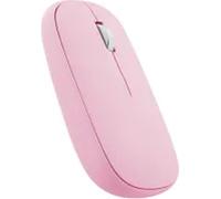 TNB Souris sans fil ambidextre 2 en 1 Iclick - Bluetooth et dongle USB - Rose