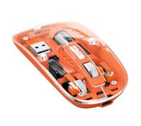 Souris sans fil transparente M233 avec technologie Silent Click, batterie rechargeable USB, design compact pour un usage quotidien (orange)