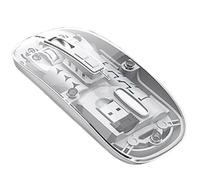 Souris sans fil transparente pour ordinateur portable - Souris sans fil rechargeable | Pour maison, bureau, appartement, dortoir, programmeur, étudiant, voyageur, travail à distance, café