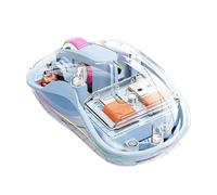 Souris sans fil transparente, souris sans fil rechargeable - Souris transparente pour ordinateur avec lumière RVB - Jeu d'apprentissage du travail Jouer avec la souris en silencieux pour la salle
