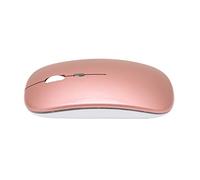 Souris sans Fil Ultra-Plate Rechargeable 1600 DPI Silencieuse (Or Rose) | ABS léger pour voyages, rétroéclairage 7 couleurs aléatoire, batterie 400 mAh intégrée, connexion 2,4G stable, compatible PC