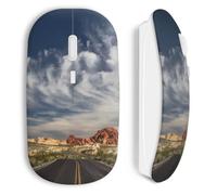 Souris sans Fil - MANIACASE - US road - Clé USB wifi incluse - Compatible Mac et PC - Blanc