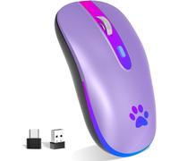 Souris Sans Fil Usb 2,4 Ghz - Souris Bluetooth - 1600 Dpi - Suivi Optique - Rechargeable - Avec 7 Couleurs De Lumière Led - Pour Pc, Ordinateur Portable, Mac, Ios, Android, Ipad, Windows