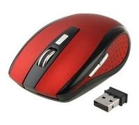 Souris Sans Fils Universelle Optique 2600 Dpi 2.4 Ghz USB Plug & Play Rouge YONIS G