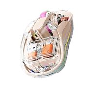 Souris silencieuse sans fil pour ordinateur portable | Souris d'ordinateur transparente trimodale rechargeable - Souris sans bruit pour travailler, apprendre et jouer dans le salon, la chambre, la