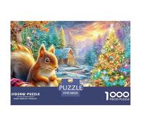 Souris sur Une Chaise, Paysage Hivernal Festif Puzzle De 1000 Pièces Christmas Style Jeu Éducatif Classique pour Le Temps des Puzzles en Famille 38x26cm/1000pcs