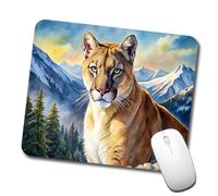 Souris Tapis Cougar des Montagnes Aquarelle Lavable Tapis De Bureau Antidérapante Mousepad De Bureau pour Gaming Ordinateur Pc 10X12In