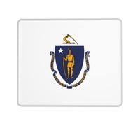 Souris Tapis Drapeau De L'État du Massachusetts Lavable Tapis De Bureau Antidérapante Mouse Pad pour Pc Gaming Maison 10X12In