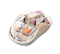 Souris Transparente - Contrôleur PC Transparent, Souris sans Fil pour Ordinateur Portable | Souris d'ordinateur Transparente Tri-Mode avec Éclairage RGB Idéal pour Travailler, Étudier et Jouer avec