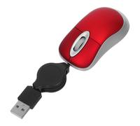 Souris USB Filaire Compacte 1000 Dpi en Plastique Rouge pour Ordinateur | 3 Boutons, Molette à Trois Voies, Prise en Main Confortable, Usage Bureau et Maison, Portable