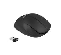 Souris Verticale DeLOCK 12598 Bluetooth + USB Type-A 1600 DPI, 4 Boutons Programmables, Droitier, Noir/Rouge, Fonctionne sur toute surface