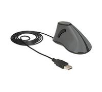 Delock - Souris verticale - ergonomique - pour droitiers - optique - 5 boutons - filaire - USB - gris, noir - Pour la vente au détail Noir G