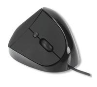 Souris verticale MCL - USB - Optique - 1600 dpi - Ergonomique - Droitier - Noir