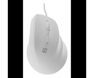 Souris Verticale Optique NATEC Crake 2 Pro 12800 DPI USB Type-A, 6 Boutons Programmables, Rétroéclairage RGB, 7000 IPS, 1000 Hz, Design Droitier Ergonomique, Blanc