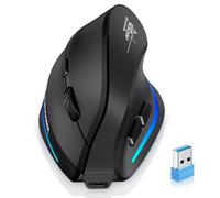 Souris Verticale sans Fil, 2.4GHz Rechargeable Souris Ergonomique, Mouse Vert...
