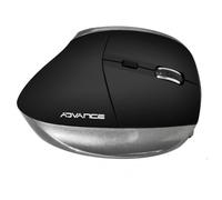Advance Souris verticale Suza Vertical Plus – Sans fil 2,4 GHz 6 boutons Droitiers Gris/Noir