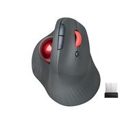 Souris verticale sans fil double mode pour ordinateur, souris ergonomique Bluetooth avec contrôle du pouce avec clics silencieux, CPI réglable, batterie intégrée de 500 mAh rechargeable pour PC/Mac