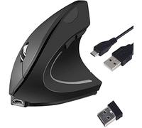 Souris verticale sans fil ergonomique, souris optique rechargeable optique 2.4G haute précision réglable800/12001600DPI,5boutons pour PC/Ordinateurportable/Mac