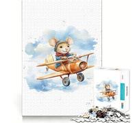 Souris Volant dans Un Avion Puzzle de 1000 pièces pour Adultes Jeu de réflexion et de Concentration Jeu Silencieux et Amusant Bords serrés Cadeau de Noël (38x52cm)