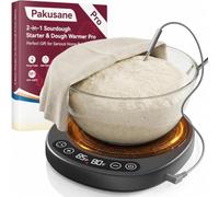 SourKeeper Plus grand chauffe-levain Pro - Plaque chauffante plus grande mise à niveau 2026, sonde de température de la pâte, contrôle de -17,2 °C (21,1 à 43,3 °C), minuterie 24 heures, surveillance