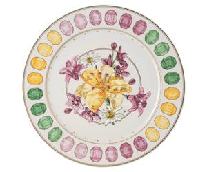 Sous-assiette Idyllia, Porcelaine, Motif imprimé cristal, bouquet, Multicolore OS