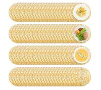Sous-assiettes dorées, 100 pièces élégantes pour mariage, dessous de verre avec feuille d'or de 33 cm, pour restaurant, anniversaire, fête, maison, mariage, événement, cuisine, réunion de vacances