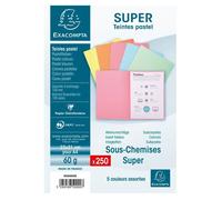 Sous-chemises EXACOMPTA - Modèle BENGALI 60 - 250 pièces assorties - Carte recyclée