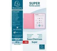 Exacompta Sous-chemises Super 60 – 60 g/m² – 22 x 31 cm (A4) – Rose – Paquet de 100