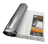 Sous-couche d'isolation acoustique aux chocs uficell® ALU Plus en mousse PE avec pare-vapeur en aluminium, idéale pour les sols stratifiés et parquetés, épaisseur : 3 mm (épaisseur 3 mm | 75 m²)
