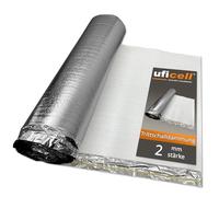 Sous-couche d'isolation acoustique aux chocs uficell® ALU Plus en mousse PE avec pare-vapeur en aluminium, idéale pour les sols stratifiés et parquetés, épaisseur : 2 mm (épaisseur 2 mm | 25 m²)