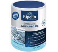 RIPOLIN - Revêtement Étanchéité Avant Carrelage Intérieur - Evite les Dégâts des Eaux - Haute Protection - Résiste à la Fissuration - Toutes Surfaces - Prêt à L’emploi - Mat - 0,75L - Blanc