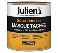Julien Sous-couche Masque-Taches Multi-supports – Isole taches murs et plafonds – Blanc mat 2,5 L