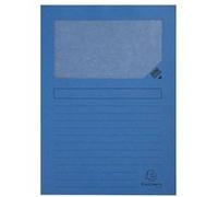 Exacompta - Réf. 50102E - Paquet de 100 chemises à fenêtre sans plastique Forever® 120 g/m² - couleurs vives - 100% recyclées et certifiées Ange Bleu - dimensions 22 x 31cm pour A4 - couleur bleu vif